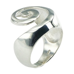 Generously Curved Open Spiral Exquisite Silver Designer Ring