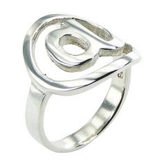 Popular Email  Ring "At" Symbol Trendy Sterling Silver Openwork