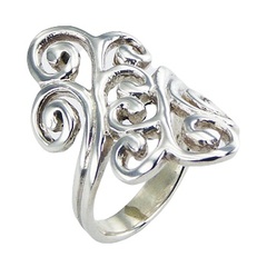 Vintage Style Asymmetrical Twirls Ring Design by BeYindi