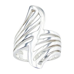 Beautiful Open Fan Shaped Art Nouveau Decor Silver Ring by BeYindi 