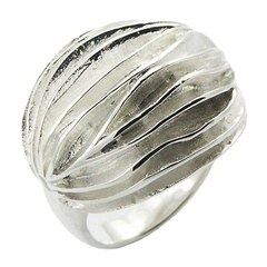 Wrapped In Fine Silver Bands Convexed Fashion Jewelry Ring