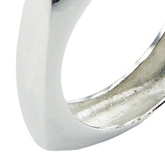 Plain 925 Silver Ring Smoothed Rectangle Angular Band