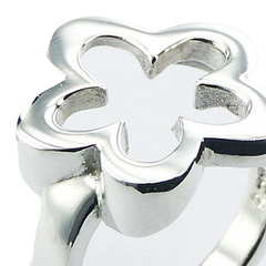 Open Silver Designer Flower Ring High Frame Gorgeous Band by BeYindi 2