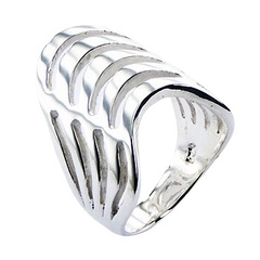 Splendid Shiny Quintuplicate Bands 925 Silver Openwork Ring