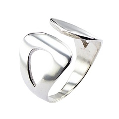 Sterling Silver Designer Ring Smart Open Drop Shapes