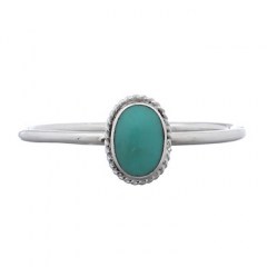 Floral Ovate Turquoise Sterling Silver Ring by BeYindi 
