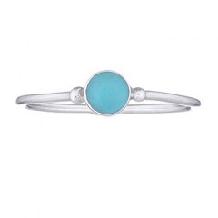 Round Synthetic Turquoise on 925 Silver Ring by BeYindi 