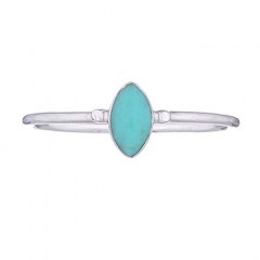 Howlite Turquoise Marquise Shape Silver Ring by BeYindi 