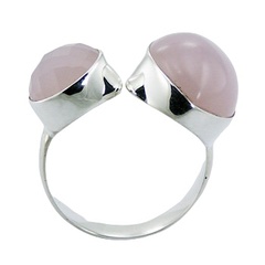 Girlie Pink Hydro Quartz 925 Silver Ring Chic Glass Jewelry by BeYindi 