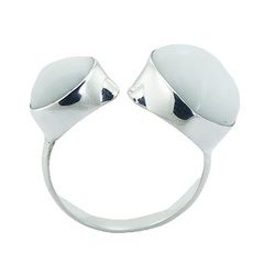 White Hydro Quartz 925 Silver Ring Elegant Quartz Jewelry by BeYindi 