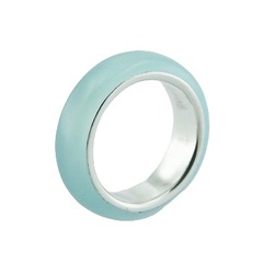 High Fashion Sterling Silver Hydro Quartz Ring Light Blue Band