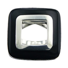 Highly In Fashion Open Ring Smoothed Square Black Agate by BeYindi 