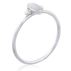 Marquise Mother of Pearl Sterling Silver Ring by BeYindi
