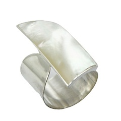 Mother Of Pearl Ring Stunning Inlay In Sterling Silver Band