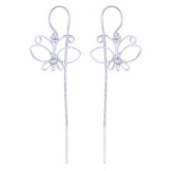 Airy hancrafted wirework butterflies sterling silver threader earrings by BeYindi