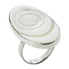 Elegant Handmade Mother Of Pearl Sterling Silver Ring