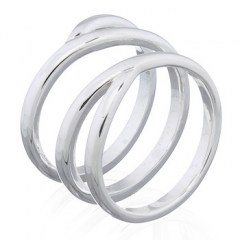 Triple Bands In One Design Plain Silver Ring