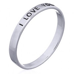 "I Love You" Sterling Silver Band Ring