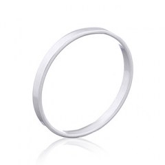 Flat Wire 2 mm Wide Silver Band Ring
