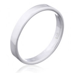 Flat Wire 925 Sterling Silver Band Ring