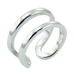 Plain Sterling Silver Band Ring Double Thread