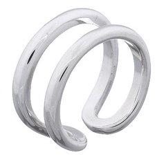 Plain Sterling Silver Band Ring Double Thread by BeYindi
