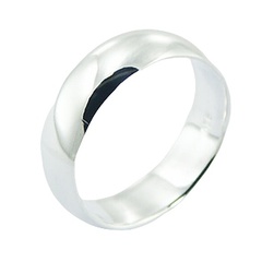 Plain Sterling Silver Band Ring Highly Reflective Surface