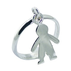 Cute Baby Boy Charm On 925 Sterling Silver Designer Band