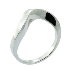 Curved 925 Sterling Silver Designer Ring Chic Minimalism by BeYindi