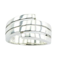 Plain Sterling Silver Spiral Ring Tapered Smart Imitation by BeYindi 