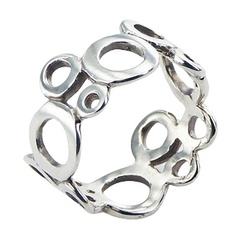Fashionable Sterling Silver Ring Interconnected Various Donuts by BeYindi