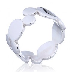 Cute Solid 925 Silver Circles Ring Various Arranged Sizes