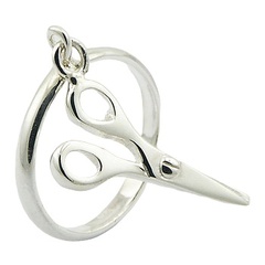 Plain Silver Ring Scissors Charm Original Design by BeYindi