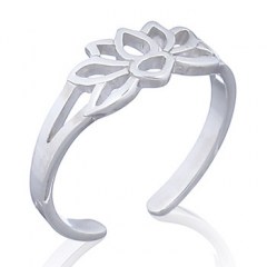 Lotus Flower 925 Silver Toe Ring