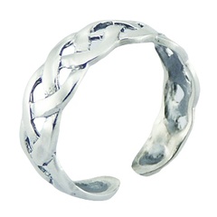 Braided Plain Silver Celtic Knot Band Toe Ring
