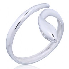 Sterling Silver Snake Toe Ring Superbly Tapered & Twirled