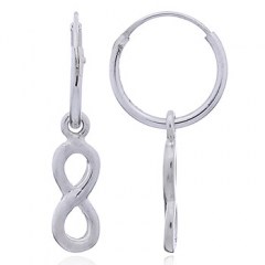 Sterling Silver Circle Hoop Earrings With Infinity Charm by BeYindi