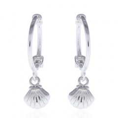 Sea Of Life Huggie Silver Plated Hoop Earrings by BeYindi 