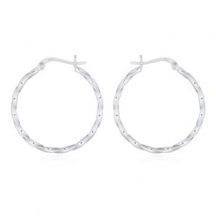 30 mm Sterling Silver Twisted Wire Hoop Earrings by BeYindi