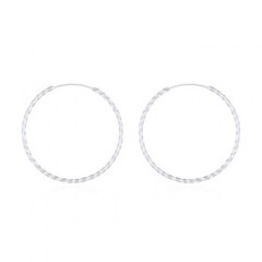50 mm Sterling Twisted Silver Wire Hoop Earrings by BeYindi