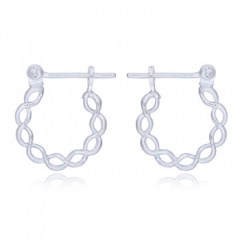 Sterling Silver Circle Twined Hoop Earrings by BeYindi