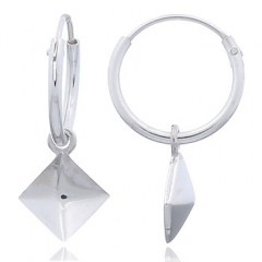 Rhombus Charm Mini Hoop 925 Earrings by BeYindi 