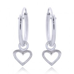Mini Love Heart 925 Hoop Earrings
