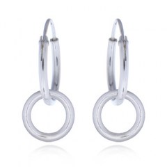 Double Circle Open Mini Hoop Earrings by BeYindi