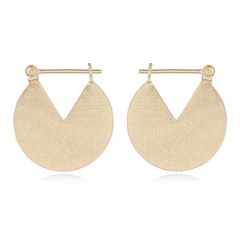 Brushed Gold Plated 925 Silver Modern Round Hoops by BeYindi
