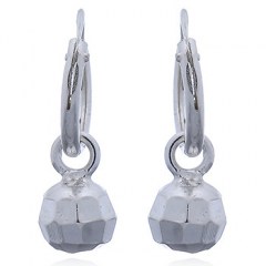 925 Silver Faceted Ball Hoop Earrings by BeYindi 