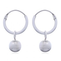 Sphere Charm Hoop Earrings in Sterling Silver by BeYindi