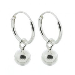 Sphere Charm Hoop Earrings in Sterling Silver by BeYindi 