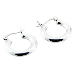 Small Tubular Sterling Silver Open Circle Hoop Earrings by BeYindi 