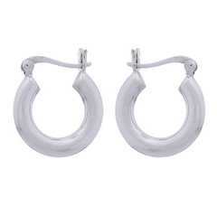 Small Tubular Sterling Silver Open Circle Hoop Earrings by BeYindi